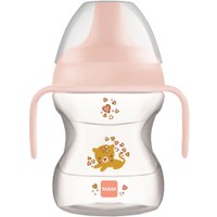 Mam Learn To Drink Cup Κωδ 472G 6m+, 190ml - Ροζ - Εκπαιδευτικό Ποτηράκι για Βρέφη με Αντιολισθητικά Χερούλια & Στόμιο Ειδικά Σχεδιασμένο Ενάντια των Διαρροών με Πολύ Μαλακή Επιφάνεια