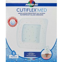 Master Aid Cutiflex Med Waterproof Island Dressing 14x14cm 5 Τεμάχια - Αδιάβροχα Μετεγχειρητικά Επιθέματα