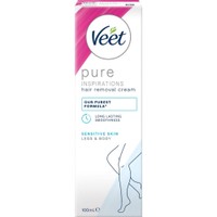 Veet Inspirations Hair Removal Cream for Sensitive Legs & Body 100ml - Αποτριχωτική Κρέμα με Απαλότητα που Διαρκεί & Ευχάριστο Άρωμα για Ευαίσθητες Επιδερμίδες