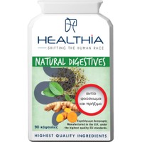 Healthia Natural Digestives 90caps - Συμπλήρωμα Διατροφής με Φυσικά Πεπτικά Ένζυμα & Εκχυλίσματα Βοτάνων για την Υποστήριξη του Πεπτικού Συστήματος