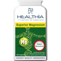 Healthia Superior Magnesium Higher Absorption 125mg 120caps - Συμπλήρωμα Διατροφής με Μαγνήσιο Υψηλής Βιοδιαθεσιμότητας & Βιταμίνη Β6 για την Αντιμετώπιση της Ημικρανίας, του Πονοκεφάλου & για την Καλή Λειτουργία του Νευρικού Συστήματος