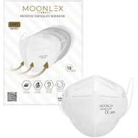 Moonlex Protective Face Mask Λευκό 10 Τεμάχια - Μάσκες Υψηλής Προστασίας Προδιαγραφών FFP2 NR