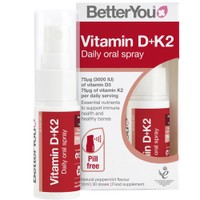 BetterYou Vitamin D 3000IU + K2 75μg Daily Oral Spray 12ml - Συμπλήρωμα Διατροφής Βιταμίνης D3 & K2 σε Μορφή Spray για Καλή Υγεία Οστών, Ενίσχυση του Ανοσοποιητικού & Αιμοποιητικού Συστήματος με Γεύση Μέντας