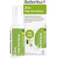 BetterYou Zinc Daily Oral Spray 50ml - Συμπλήρωμα Διατροφής Ψευδάργυρου σε Μορφή Spray για Ενίσχυση του Ανοσοποιητικού & Καλύ Υγεία Μαλλιών, Νυχιών & Δέρματος με Φυσική Γεύση Λεμόνι & Λαιμ