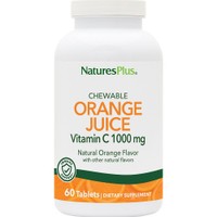 Natures Plus Orange Juice Vitamin C 1000mg 60 Chew.tabs - Συμπλήρωμα Διατροφής με Βιταμίνη C για Ενίσχυση του Ανοσοποιητικού με Γεύση Χυμού Πορτοκαλιού