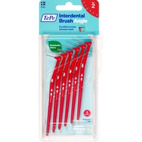 TePe Angle Interdental Brush Angle 6 Τεμάχια - Size 2 (0.5 mm) - Μεσοδόντια Βουρτσάκια Καθαρισμού με Μακριά Λαβή & Κεκλιμένη Κεφαλή