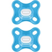 Mam Comfort Silicone Soother 0-2m 2 Τεμάχια, Κωδ 126S - Γαλάζιο - Ελαφριά Ορθοδοντική Πιπίλα Σιλικόνης για τη Σωστή Σωματική Ανάπτυξη, Ιδανική για Νεογέννητα