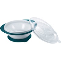 Nuk Easy Learning Food Bowl 6m+, 1 Τεμάχιο - Πετρόλ - Μπολ Φαγητού με 2 Καπάκια & Αντιολισθητικό Πάτο