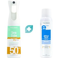 Σετ Frezyderm Sea Side Dry Mist for Face - Body Spf50+, 300ml & After Sun Mousse 150ml - Αντηλιακό Mist Προσώπου - Σώματος Πολύ Υψηλής Προστασίας για Παιδιά - Ενήλικες & Ενυδατικός Αφρός Προσώπου - Σώματος για Μετά τον Ήλιο