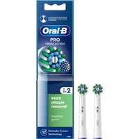 Oral-B Pro Cross Action Medium Electric Toothbrush Head White 2 Τεμάχια - Ανταλλακτικές Κεφαλές Ηλεκτρικής Οδοντόβουρτσας για Αφαίρεση της Πλάκας, Προστασία των Ούλων & Μεσαίας Σκληρότητας Ίνες με Ένδειξη Αντικατάστασης της Κεφαλής