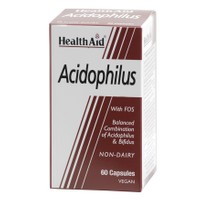 Health Aid Acidophilus (+bifidus) 100 million 60caps - Συμπλήρωμα Διατροφής Προβιοτικών με Πρεβιοτικά (FOS) για την Υγιή Λειτουργία του Εντέρου