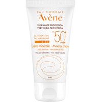 Avene Very High Protection Cream Mineral Spf50+, 50ml - Αντηλιακή Κρέμα Προσώπου Πολύ Υψηλής Αντηλιακής Προστασίας για μη Ανεκτικά Δέρματα