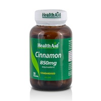 Health Aid Cinnamon 850mg 30caps - Συμπλήρωμα Διατροφής Φυσικής Βοήθειας για τον Διαβήτη