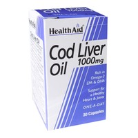 Health Aid Cod Liver Oil 1000mg 30caps - Συμπλήρωμα Διατροφής Μουρουνέλαιου σε Κάψουλες για Εύκολη Λήψη