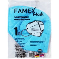 Famex Mask Μάσκα Προστασίας μιας Χρήσης FFP2 NR KN95 σε Γαλάζιο Χρώμα 1 Τεμάχιο - 