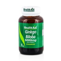Health Aid Gingko Biloba 5000mg 30caps - Συμπλήρωμα Διατροφής για Καλύτερη Μνήμη, Ζεστά Χέρια & Πόδια