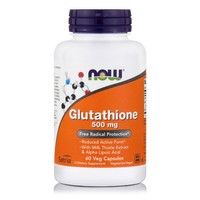 Now Foods Glutathione 500mg Συμπλήρωμα Διατροφής για Ισχυρή Αποτοξίνωση & Προστασία στο Ήπαρ & στο Συκώτι 60veg.caps
