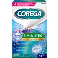 Corega 3 Minutes 36 Effer.tabs - Καθαριστικά Δισκία για Τεχνητές Οδοντοστοιχίες με Φρεσκάδα Μέντας