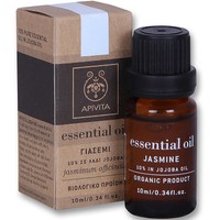 Apivita Essential Oil Jasmine Γιασεμί 10% Διάλυμα σε Λάδι Jojoba 10ml - 100% Βιολογικό Αιθέριο Έλαιο με Σαγηνευτικό Άρωμα Κατάλληλο για την Ευεξία του Οργανισμού
