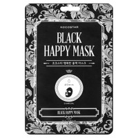 Vican Kocostar Black Happy Face Mask 1 Τεμάχιο - Εμποτισμένη Μάσκα Καθαρισμού με Άνθρακα για Όλους τους Τύπους Δέρματος
