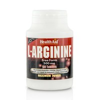 Health Aid L-Arginine 500mg 60tabs - Συμπλήρωμα Διατροφής για Παραγωγή Ενέργειας στους Μύες