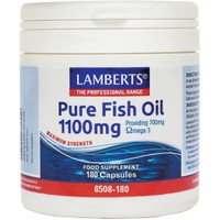 Lamberts Pure Fish Oil 1100mg, 180caps - Συμπλήρωμα Διατροφής για την Ενίσχυση της Λειτουργίας της Καρδιάς, του Εγκεφάλου & της Όρασης