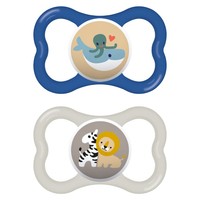 Mam Air Silicone Soother Κωδ 275S 2 Τεμάχια - Μπλε/ Γκρι - Ορθοδοντική Πιπίλα Σιλικόνης από 16+ Μηνών