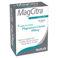 Health Aid MagCitra 1900mg 60tabs - Συμπλήρωμα Διατροφής Κιτρικού Μαγνησίου, Υψηλής Ποιότητας και Ταχείας Απορρόφησης