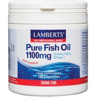 Lamberts Pure Fish Oil 1100mg, 120caps - Συμπλήρωμα Διατροφής για την Ενίσχυση της Λειτουργίας της Καρδιάς, του Εγκεφάλου & της Όρασης