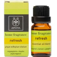 Apivita Refresh Home Fragrance Essential Oil Blend 10ml - Μίγμα Αρωματοθεραπείας Αιθέριων Ελαίων με Περγαμόντο, Λεμόνι & Γκρέιπφρουτ για Ανανέωση της Ατμόσφαιρας
