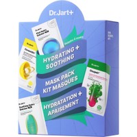 Dr.Jart+ Promo Hydrating & Soothing Mask Kit, Ceramidin Skin Barrier Moisturizing & Cicapair Intensive Soothing Repair Serum & Vital Hydra Solution Pro & Soothing Hydra Solution Pro Mask 4 Τεμάχια - Μάσκες Προσώπου Εμπλουτισμένες με Ισχυρά Συστατικά για Ενυδάτωση, Καταπράυνση, Ενίσχυση του Φραγμού & Μείωση της Ορατής Ερυθρότητας