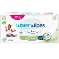WaterWipes Textured Clean Baby Wipes 540 Τεμάχια (9x60 Wipes) - Άοσμα Μωρομάντηλα Καθαρισμού με 99.9% Νερό & Εκχύλισμα από Σπόρους Γρκέιπφρουτ & Φρούτου Soapberry