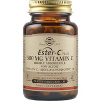 Solgar Ester-C 500mg Vitamin C 50veg.caps - Συμπλήρωμα Διατροφής με Βιταμίνη C & Βιοφλαβονοειδή Υψηλής Απορροφησιμότητας Ήπια στο Στομάχι για Ενίσχυση του Ανοσοποιητικού