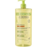 A-Derma Exomega Control Emollient Anti-Scratching Shower Oil 1000ml - Θρεπτικό Μαλακτικό Έλαιο Καθαρισμού Κατά του Αισθήματος Κνησμού για Ξηρό Δέρμα με Τάση Ατοπικού Εκζέματος