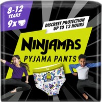 Ninjamas Pyjama Pants Boy 8-12 Years (27-43kg) 9 Τεμάχια - Πάνες Βρακάκι Νυκτός για Αγόρια από 8-12 Ετών