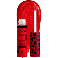 Nyx Professional Makeup Party Animals Bling Metallic Lip Butter Gloss Lip Gloss 8ml - 01 Blood Moon - Χειλιών με 'Εντονη Μεταλλική Λάμψη & Μη Κολλώδης Σύνθεση