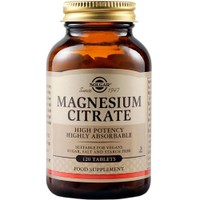 Solgar Magnesium Citrate 120tabs - Συμπλήρωμα Διατροφής με Μαγνήσιο Κιτρικής Μορφής Υψηλής Απορροφησιμότητας για την Καλή Λειτουργία του Νευρικού & Μυοσκελετικού Συστήματος