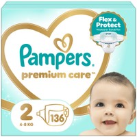 Pampers Premium Care Πάνες No 2 (4-8kg) 136 πάνες