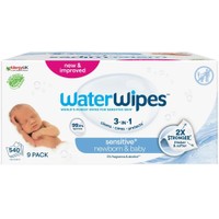 WaterWipes Baby Wipes 0m+, 540 Τεμάχια (9x60 Τεμάχια) - Άοσμα Μωρομάντηλα Καθαρισμού με 99.9% Νερό & 0.01% Εκχύλισμα από Σπόρους Γρκέιπφρουτ