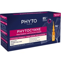Phyto Phytocyane Anti-Hair Loss Treatment for Women 12amp x 5ml - Θεραπεία Κατά της Γυναικείας Αντιδραστικής Τριχόπτωσης