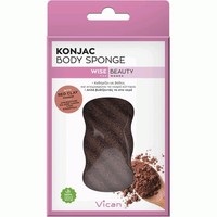 Vican Wise Beauty Konjac Body Sponge Red Clay Powder 1τμχ - Σφουγγάρι Σώματος με Κόκκινη Άργιλο, Αναζωογονεί και Δίνει Λάμψη στην Επιδερμίδα