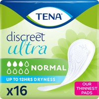 Tena Discreet Ultra Normal 16 Τεμάχια - Λεπτές Σερβιέτες Χωρίς Άρωμα για Μέτρια Μορφής Ακράτεια