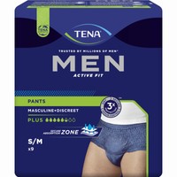 Tena Men Active Fit Pants Plus Ανδρικά Προστατευτικά Εσώρουχα 9 Τεμάχια - Small / Medium - Ανδρικά Εσώρουχα Ακράτειας για Μεγάλη Διαρροή Ούρων