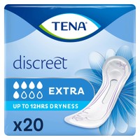 Tena Discreet Extra with InstaDry Zone 20 Τεμάχια - Σερβιέτες για Μέτρια Μορφή Ακράτειας