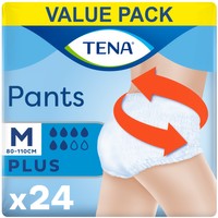 Tena Value Pack Pants Plus 24 Τεμάχια - Medium 80-110cm - Άνετα & Αξιόπιστα Εσώρουχα μιας Χρήσης για Μέτρια προς Βαριά Μορφή Ακράτειας