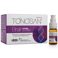 Tonosan Brain Energy Booster Food Supplement with Raspberry Flavor 15x7ml - Συμπλήρωμα Διατροφής σε Πόσιμο Διάλυμα με Ειδική Φόρμουλα για την Ενίσχυση της Πνευματικής Απόδοσης & της Μνήμης, Γεύση Βατόμουρο