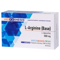 Viogenesis Food Supplement L-Arginine Base 1000mg 60tabs - Συμπληρώματα Διατροφής με L-Αργινίνη