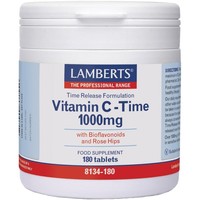 Lamberts Vitamin C Time Release 1000mg, 180tabs - Συμπλήρωμα Διατροφής Βιταμίνης C Ελεγχόμενης Αποδέσμευσης για τη Σωστή Λειτουργία του Ανοσοποιητικού Συστήματος