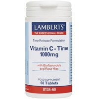 Lamberts Vitamin C Time Release 1000mg, 60tabs - Συμπλήρωμα Διατροφής Βιταμίνης C Ελεγχόμενης Αποδέσμευσης για τη Σωστή Λειτουργία του Ανοσοποιητικού Συστήματος