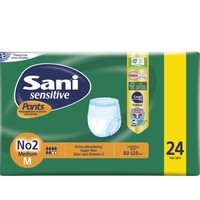 Sani Sensitive Pants No2 Medium 24 Τεμάχια - Ελαστικό Εσώρουχο Ακράτειας που Προσφέρουν Αποτελεσματική Προστασία Από Διαρροές & Οσμές
